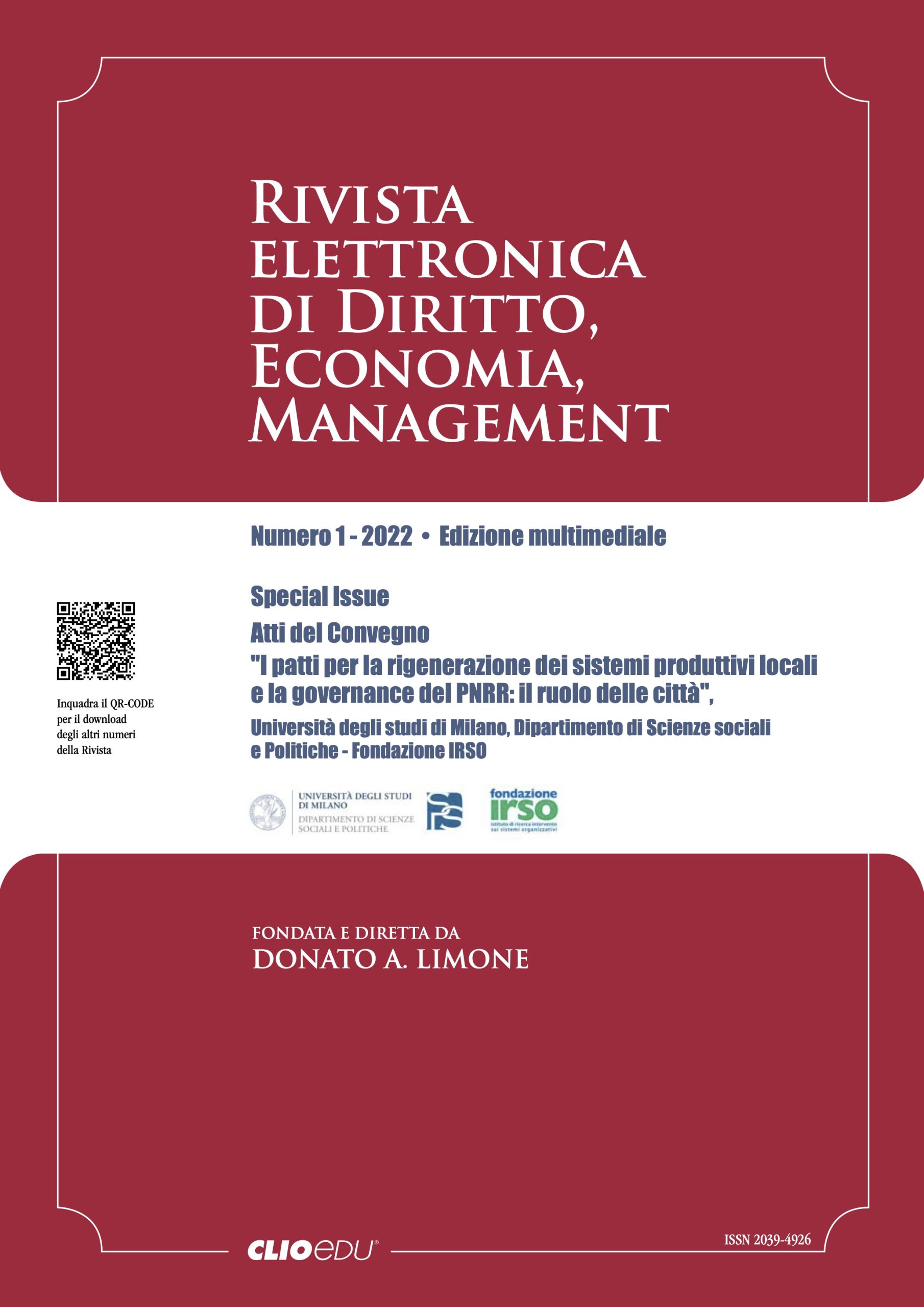 N. 2022/1 - Rivista elettronica di Diritto, Economia, Management