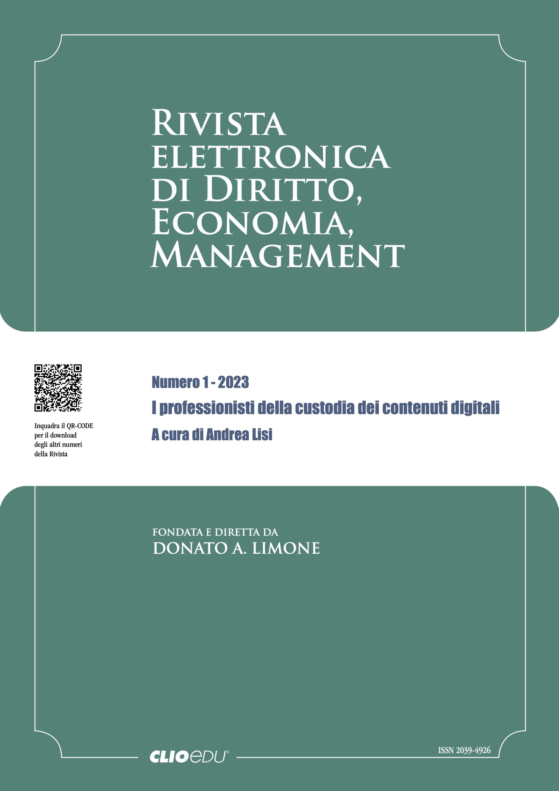 N. 2023/1 - Rivista elettronica di Diritto, Economia, Management