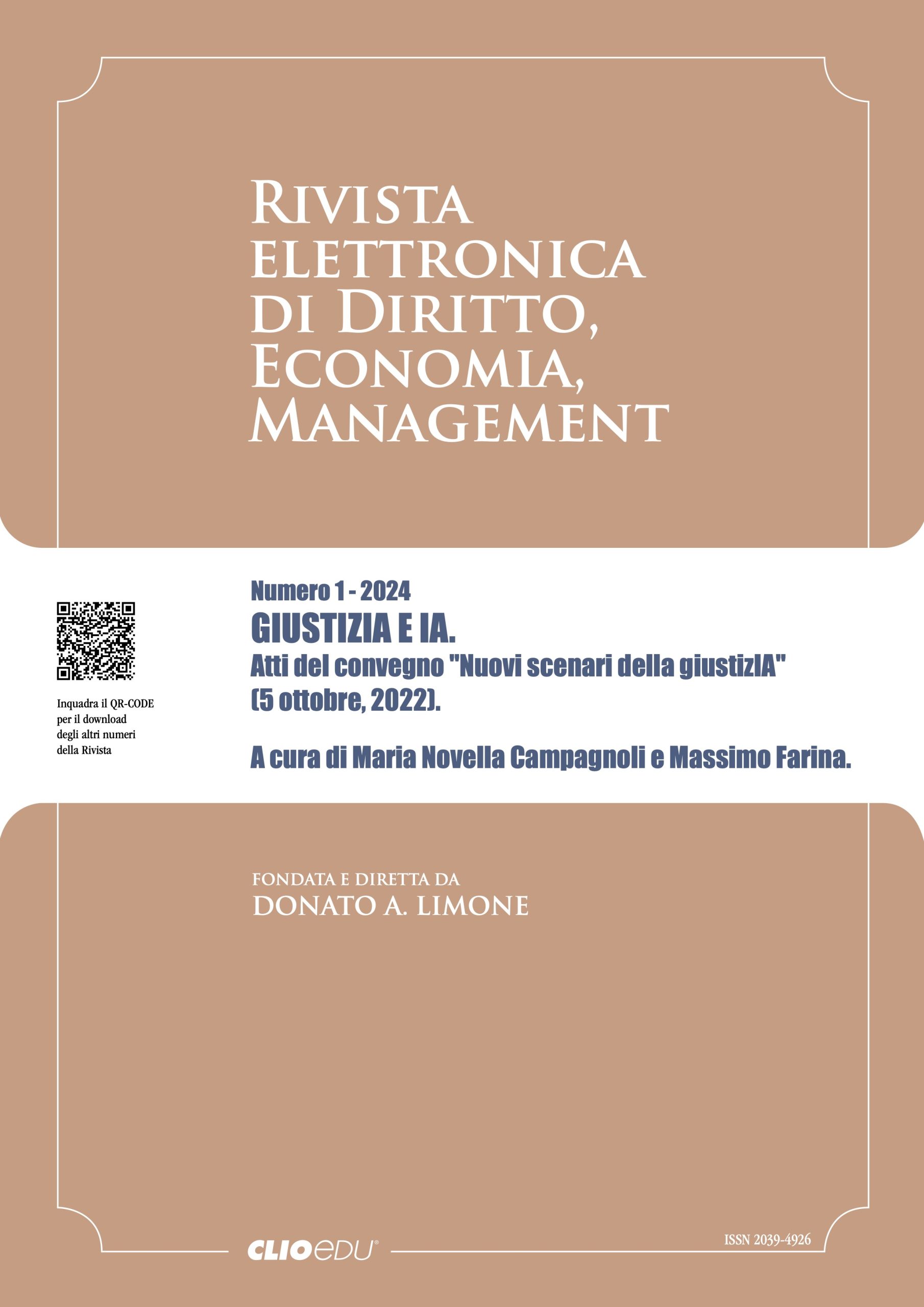 N. 2024/1 - Rivista elettronica di Diritto, Economia, Management