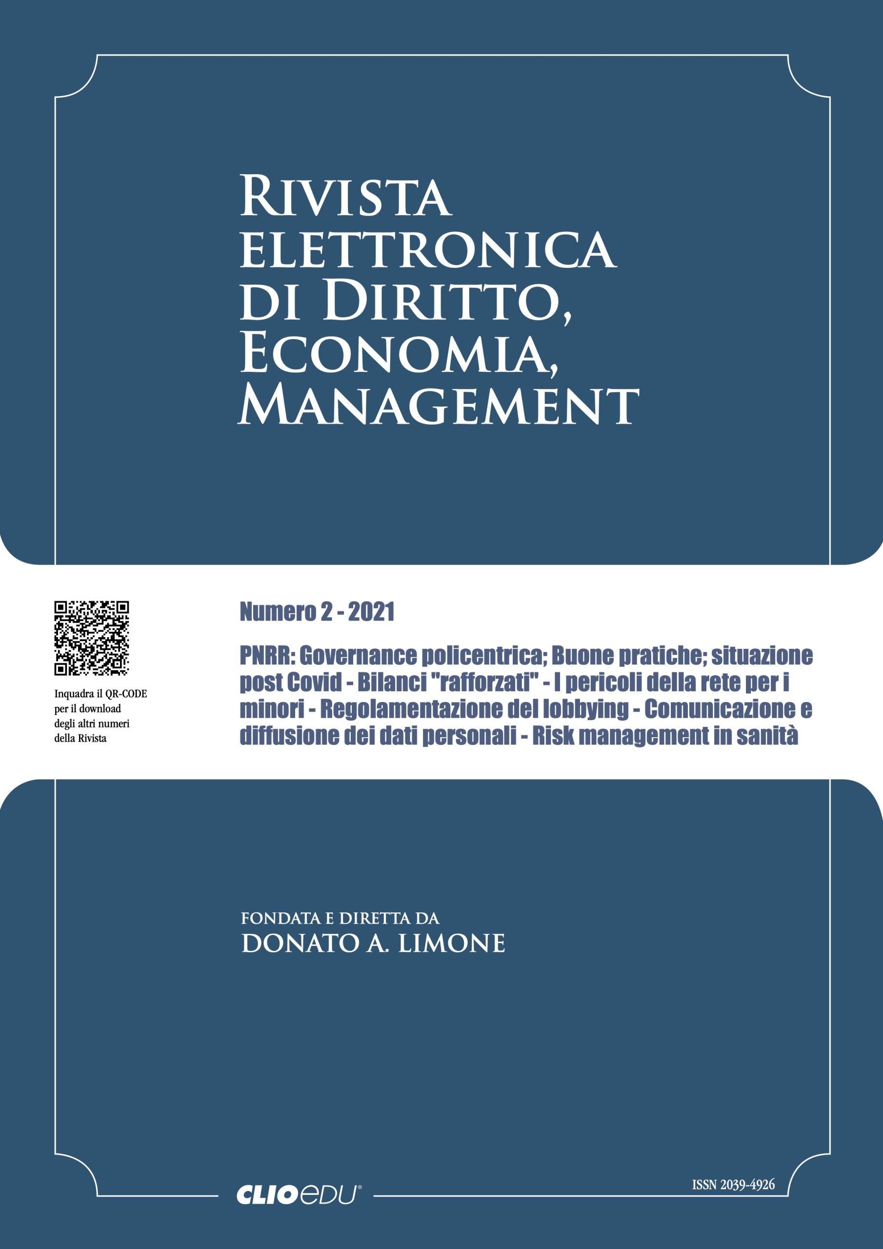 N. 2021/2 - Rivista elettronica di Diritto, Economia, Management