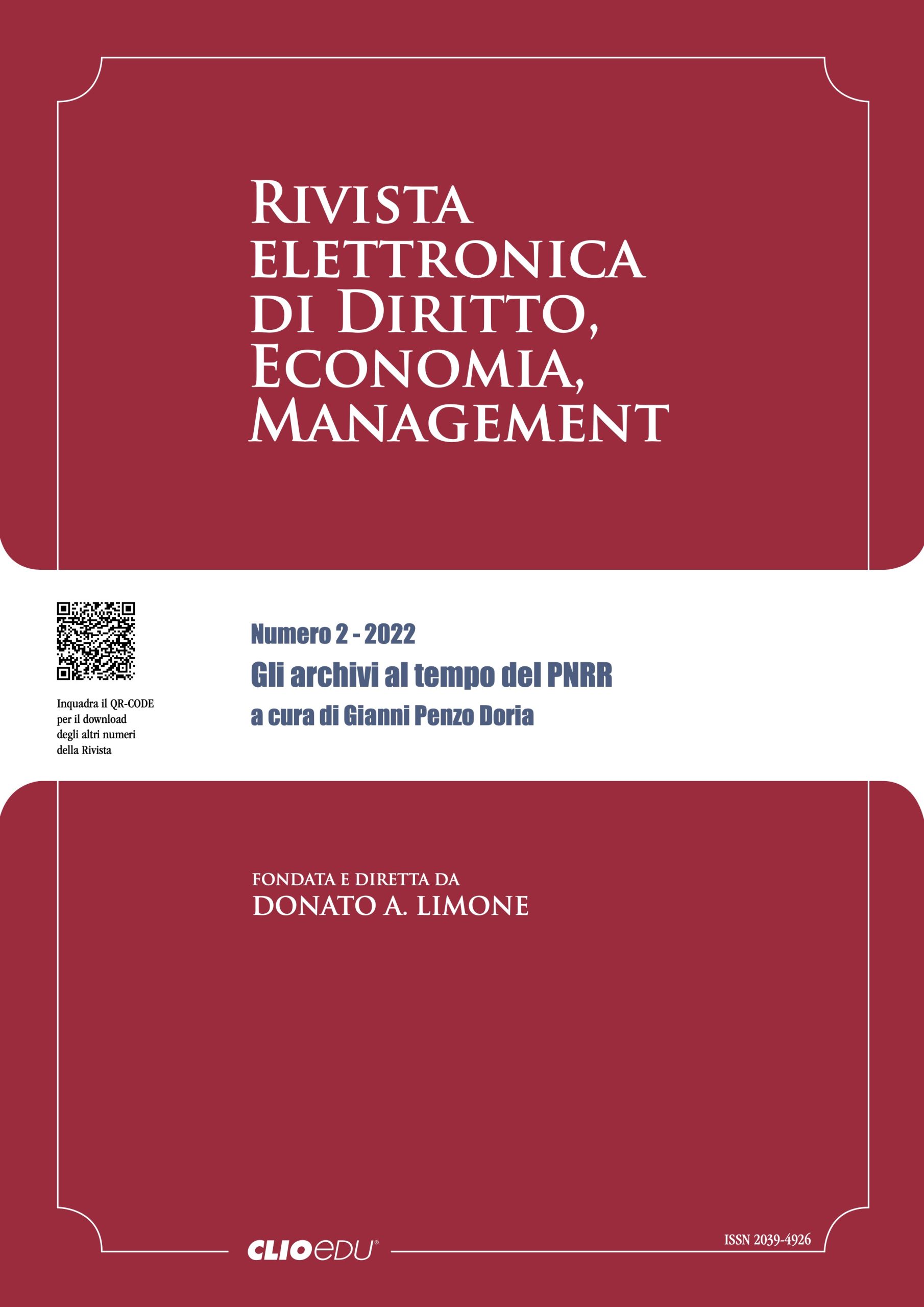 N. 2022/2 - Rivista elettronica di Diritto, Economia, Management