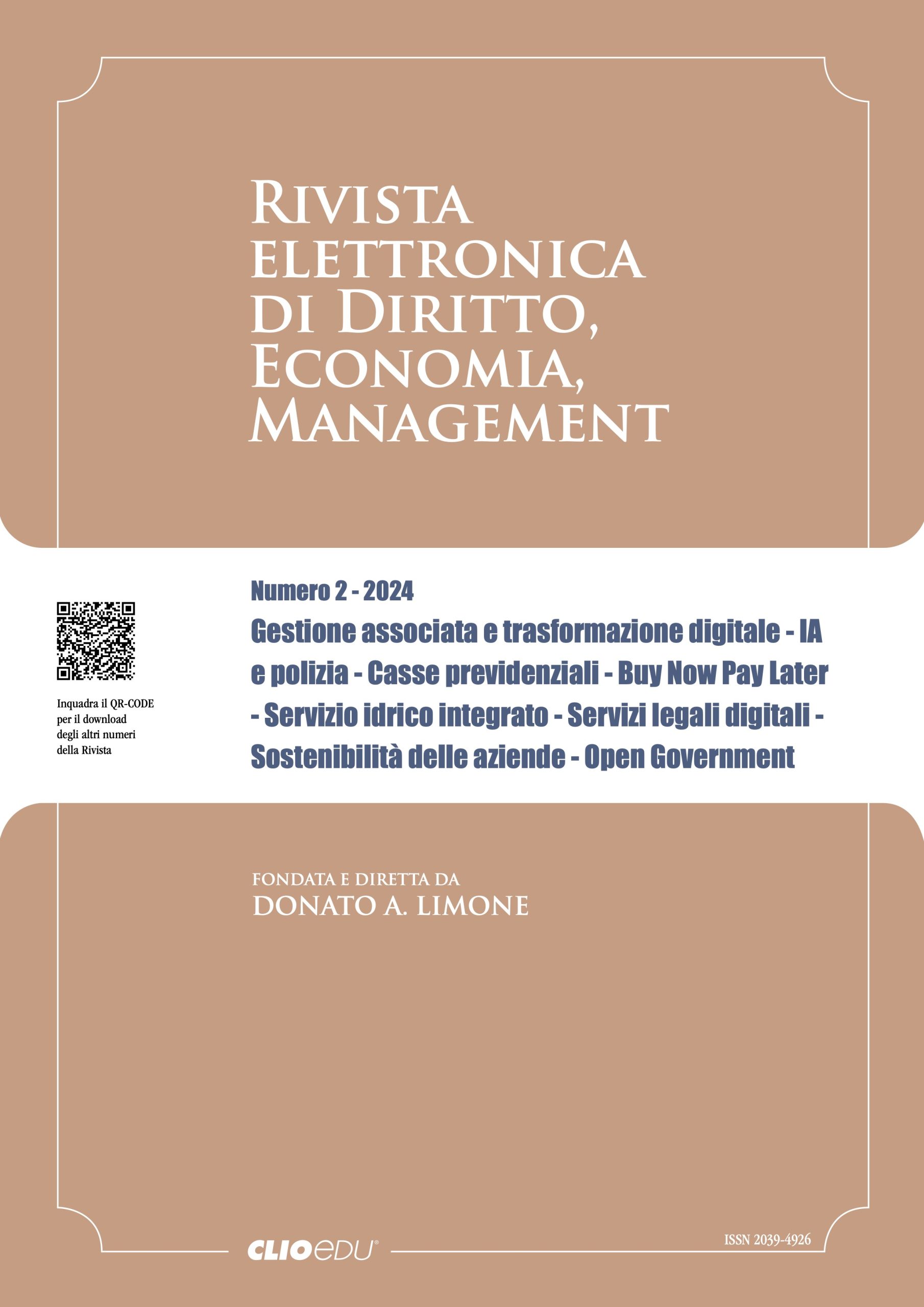 N. 2024/2 - Rivista elettronica di Diritto, Economia, Management