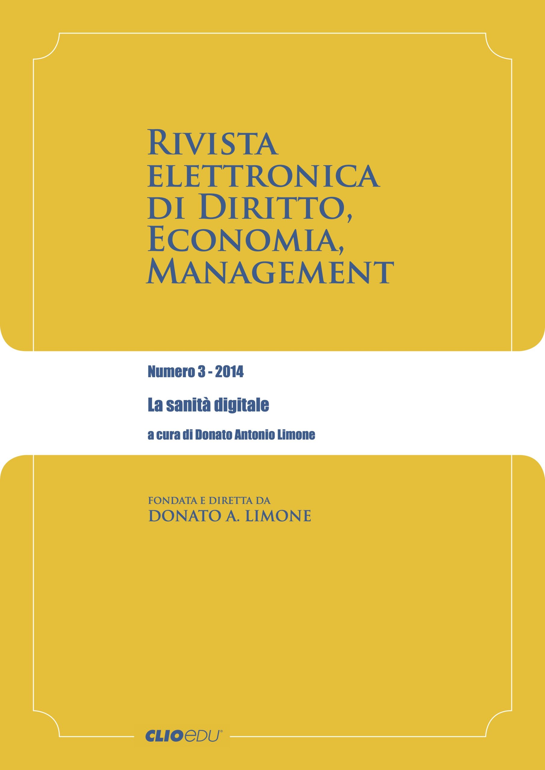 N. 2014/3 - Rivista elettronica di Diritto, Economia, Management