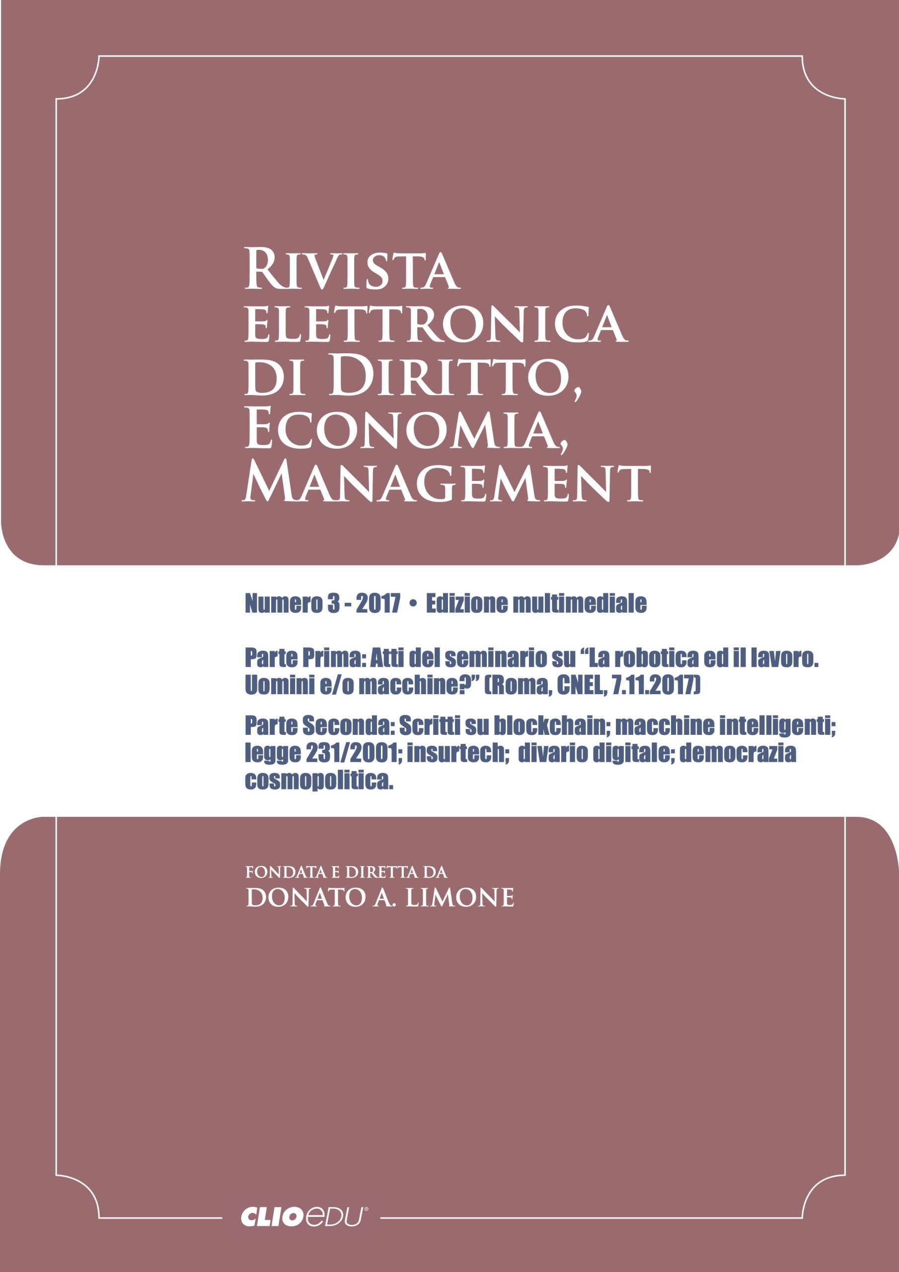 N. 2017/3 - Rivista elettronica di Diritto, Economia, Management