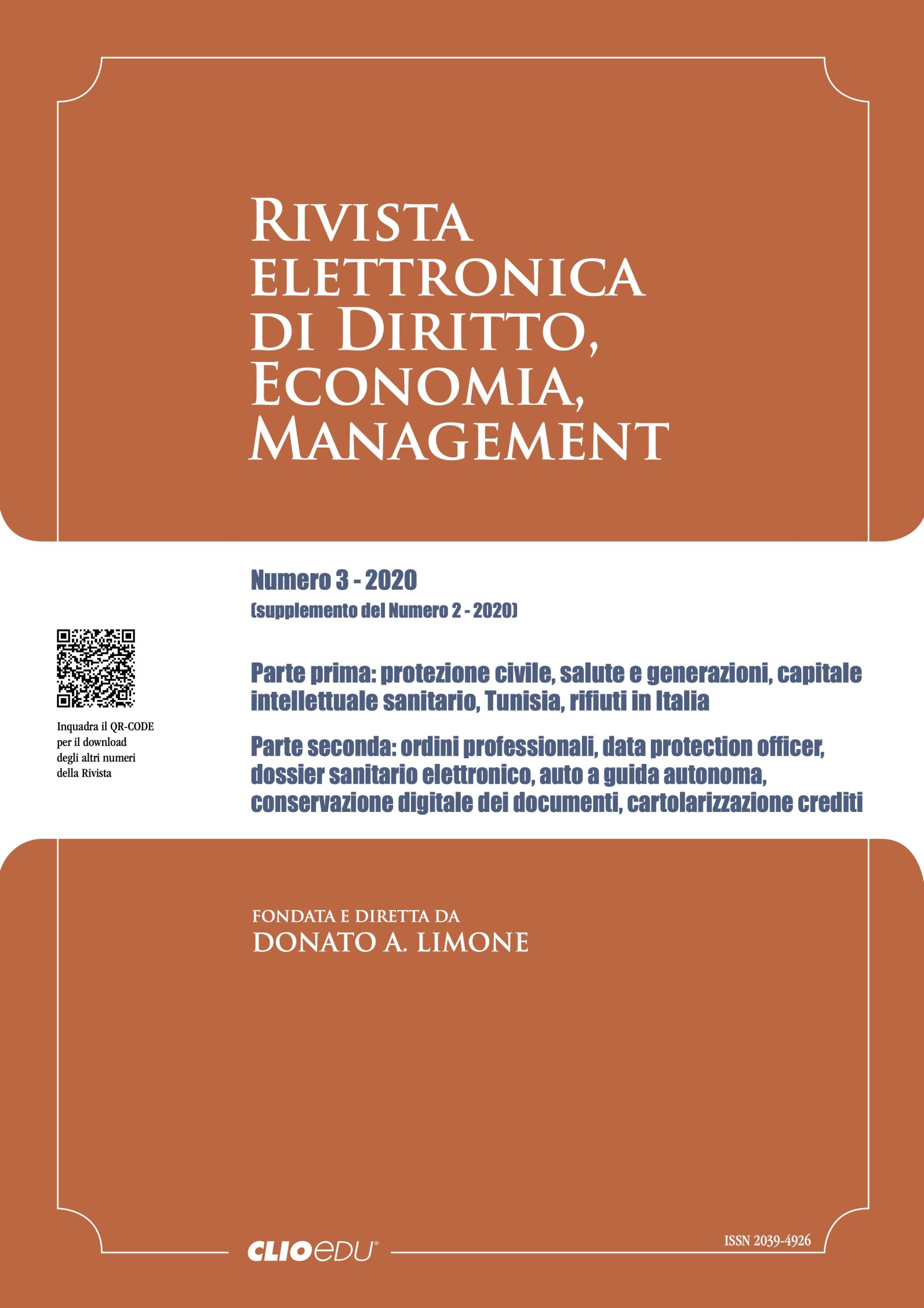 N. 2020/3 - Rivista elettronica di Diritto, Economia, Management
