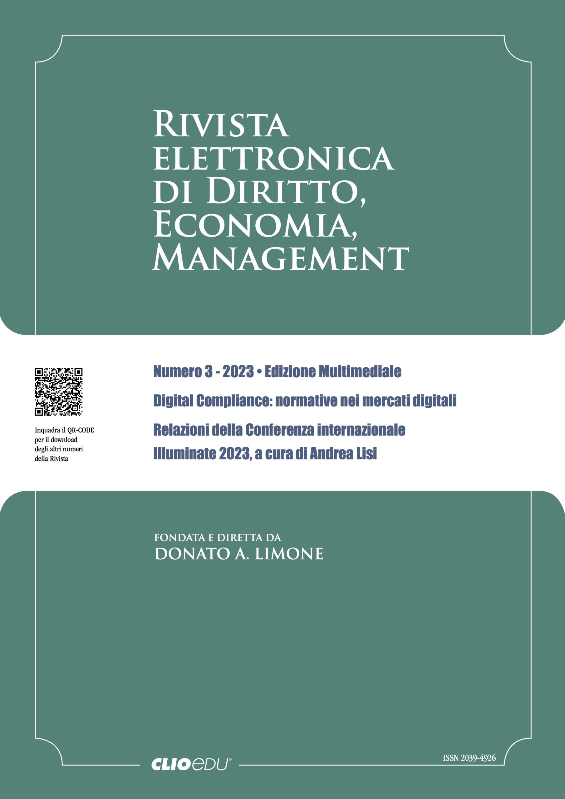 N. 2023/3 - Rivista elettronica di Diritto, Economia, Management