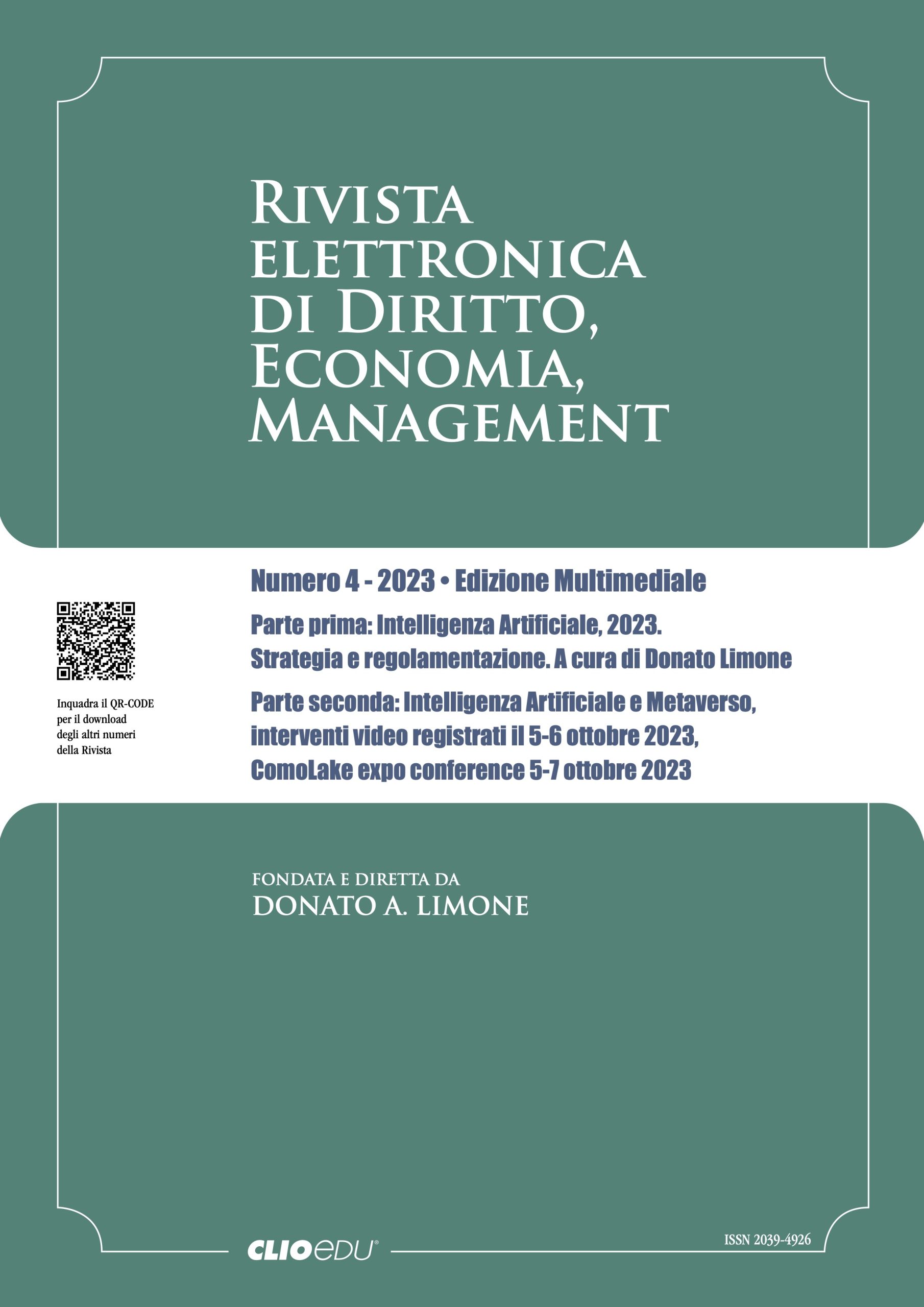 N. 2023/4 - Rivista elettronica di Diritto, Economia, Management