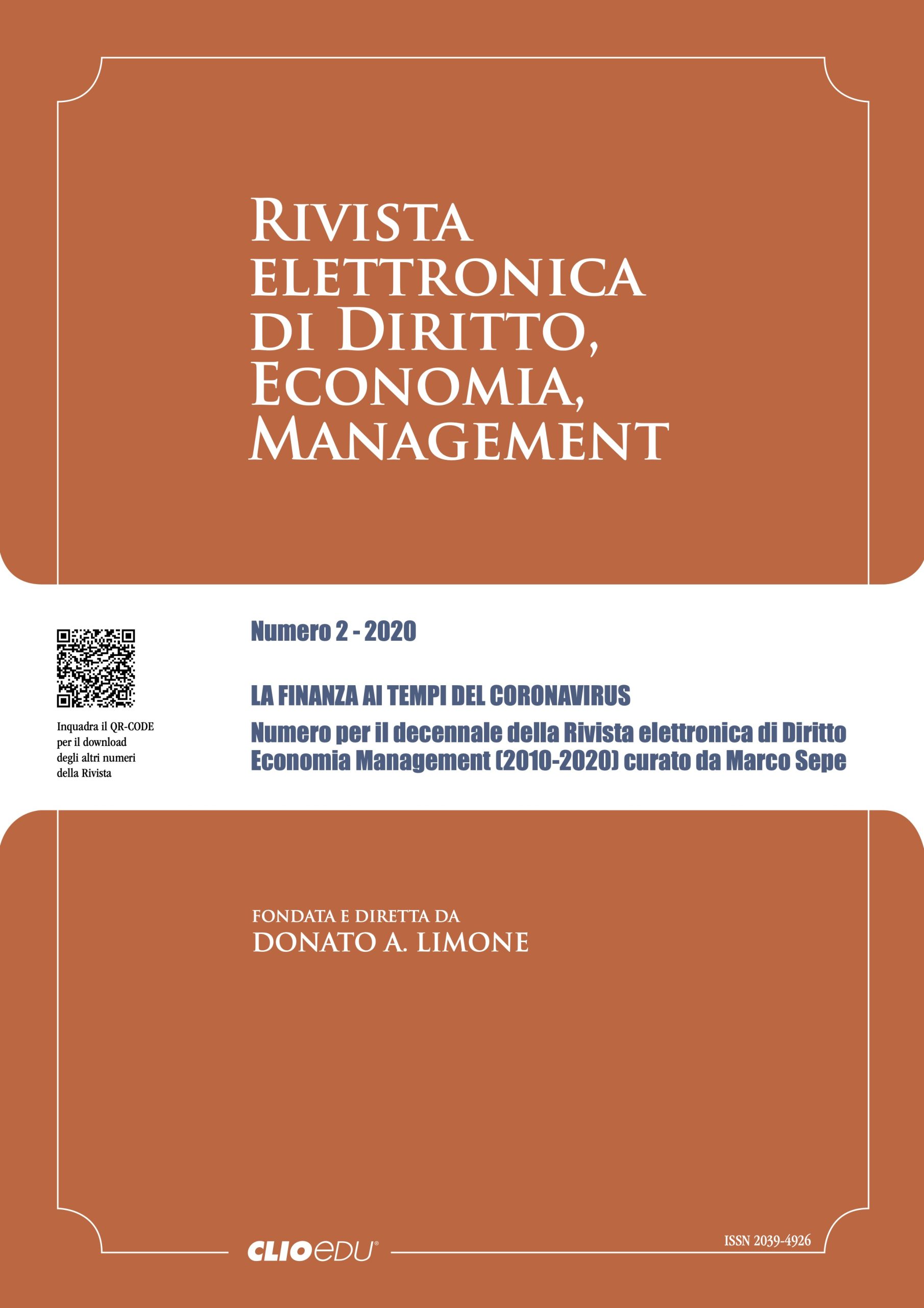 N. 2020/2 - Rivista elettronica di Diritto, Economia, Management